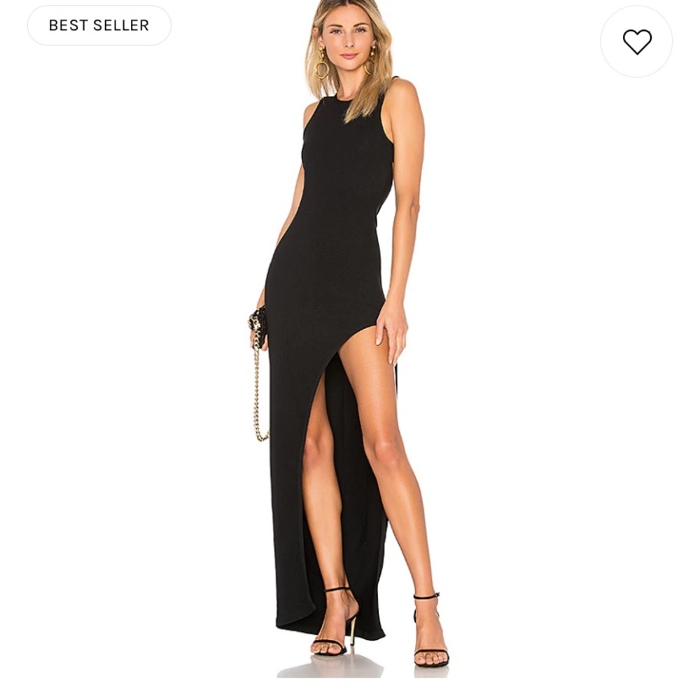 Revolve Black Sherry Slit Maxi Dress in Black